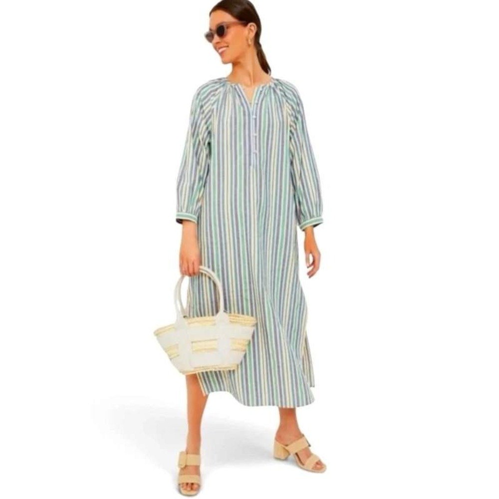 NEW Tuckernuck Pomander Place Zephyr Stripe Heidi Midi Dress Womens Small